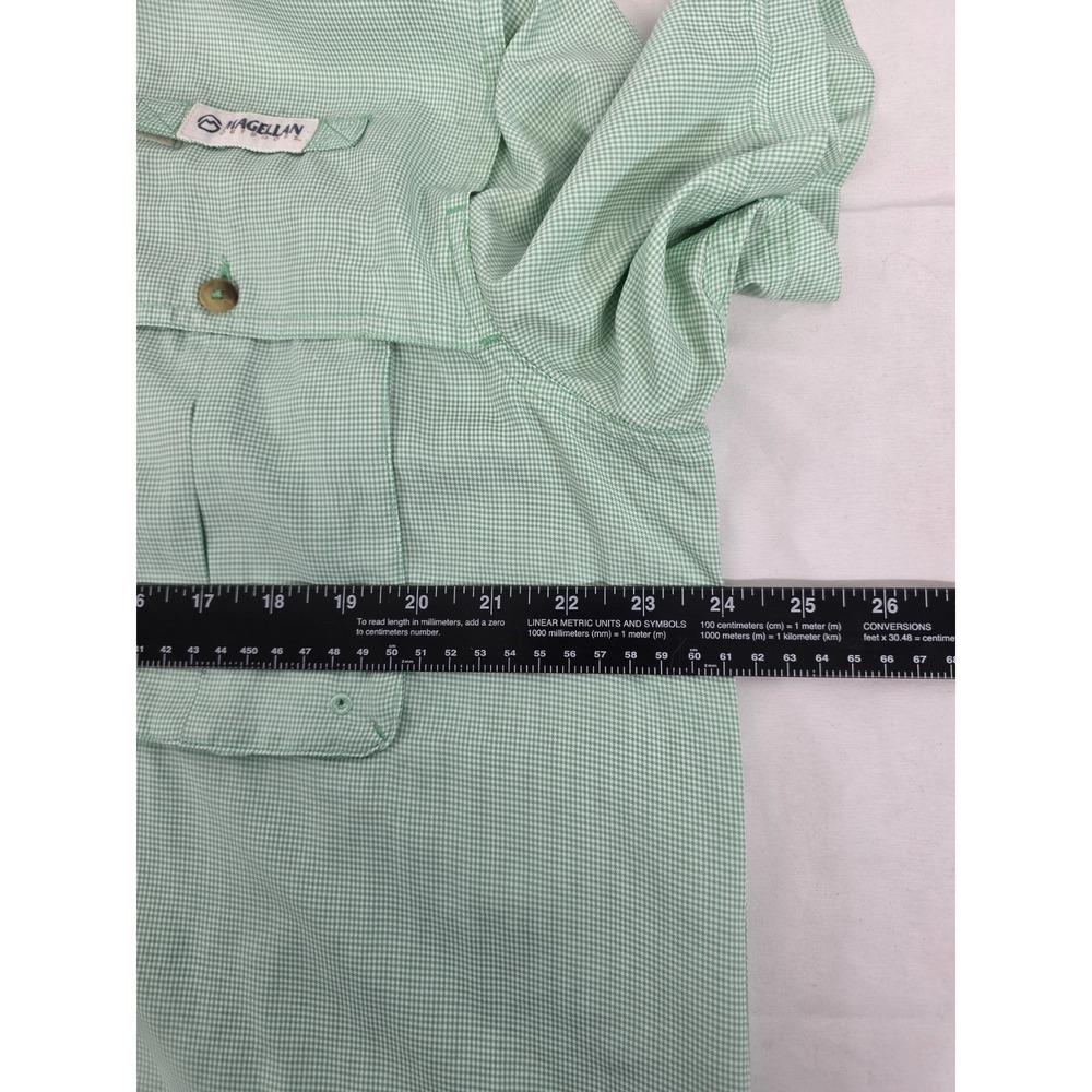 Magellan Outdoors Fish Gear Shirt Mens Large Green Gingham Angler Fit MagWick L - Picture 7 of 8